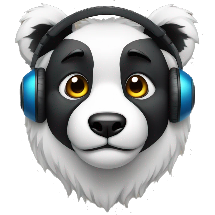 lobo panda con audifonos emoji