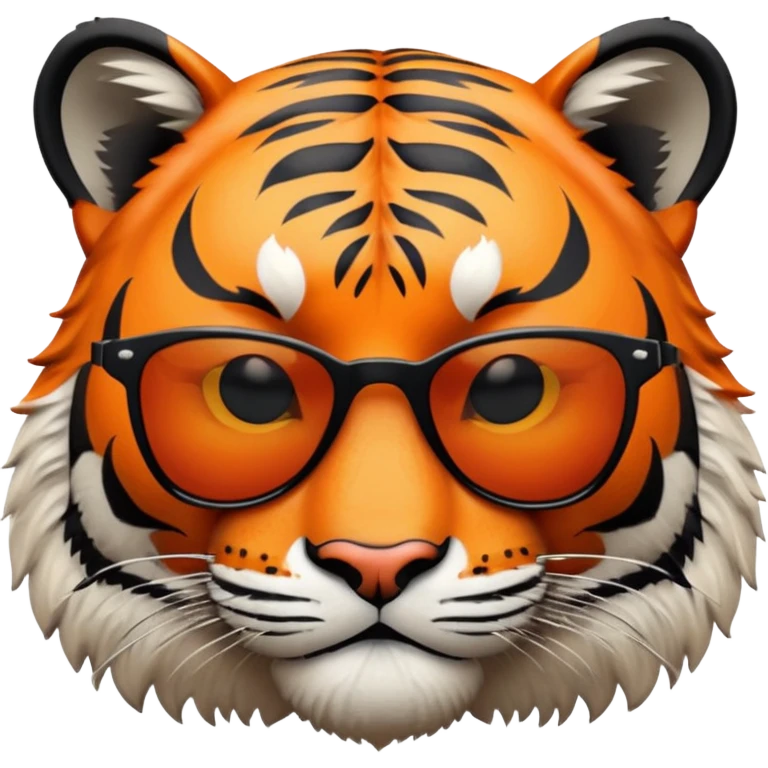 tiger face with dark sunglasses, cool expression emoji