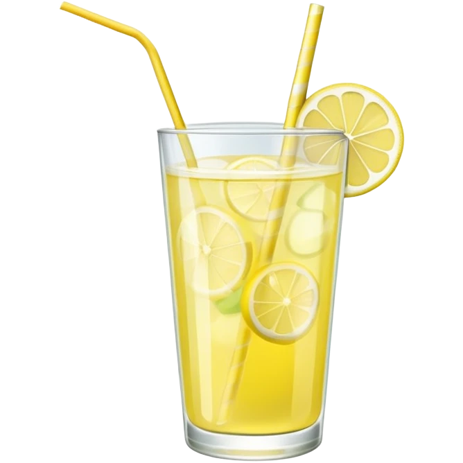 glass of lemonade with lemon slice and straw emoji