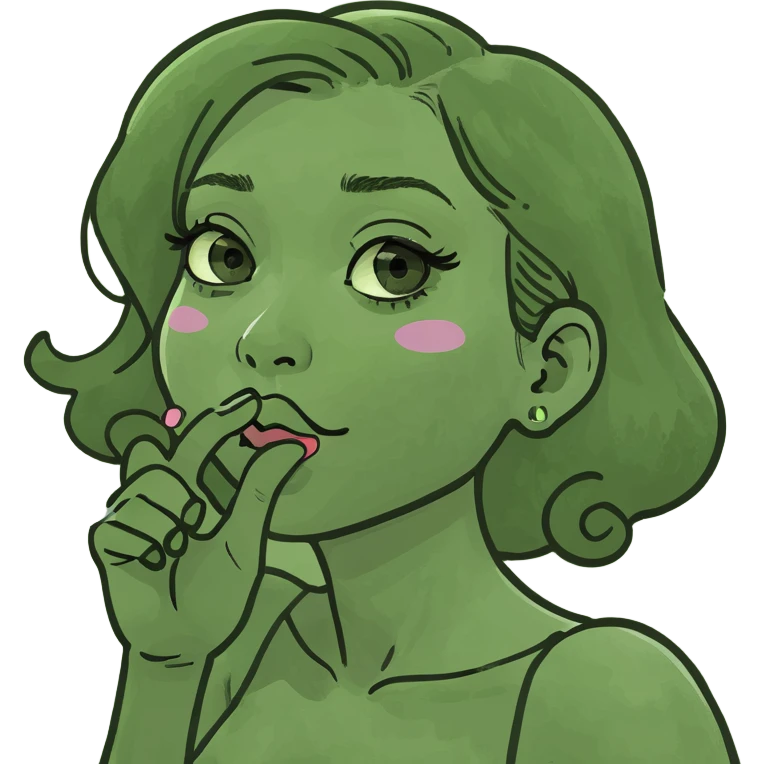 girl anxious blowing a kiss emoji