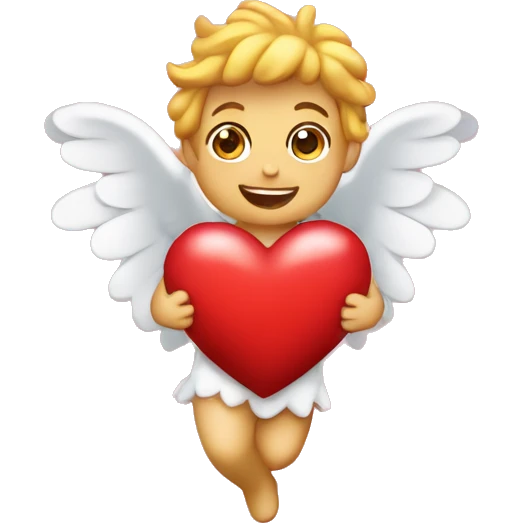 Cupidon qui tire un flèche dans le cœur emoji