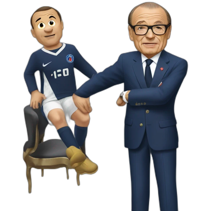Jacques Chirac qui embrasse mbappé emoji