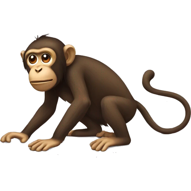 Monkey crawling in the floor emoji