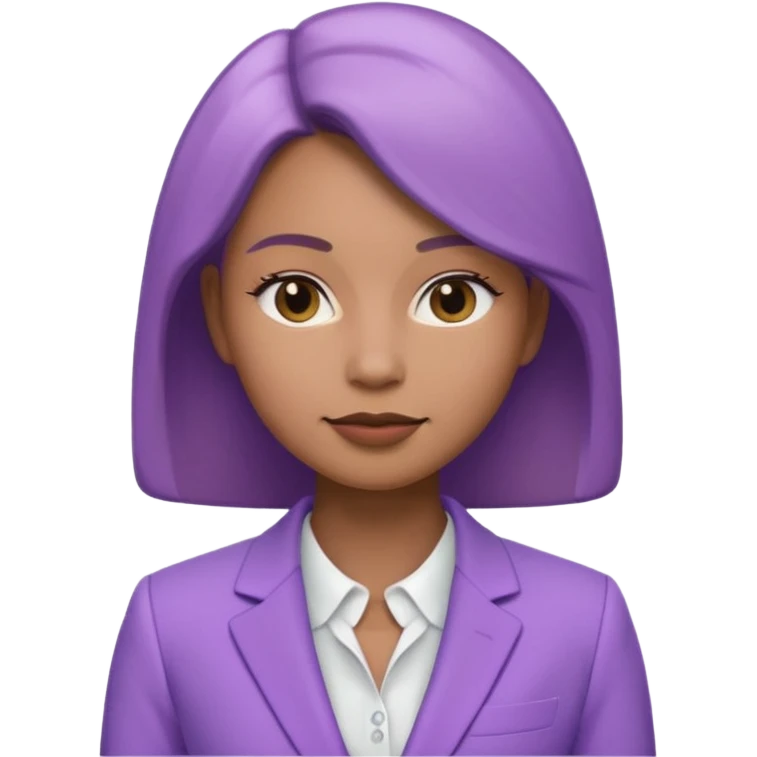 lavender-purple women’s Suit, smooth rounded neckline, simple design, glossy surface, plain background, Memoji-style. emoji