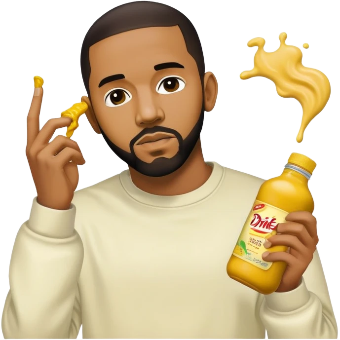 Kendrick Lamar throwing mustard on Drake emoji
