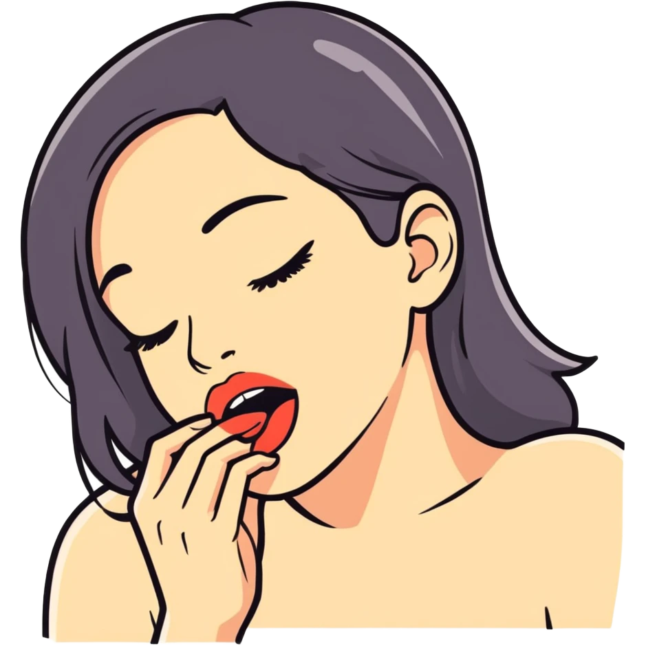 Biting your lower lip sensually  emoji