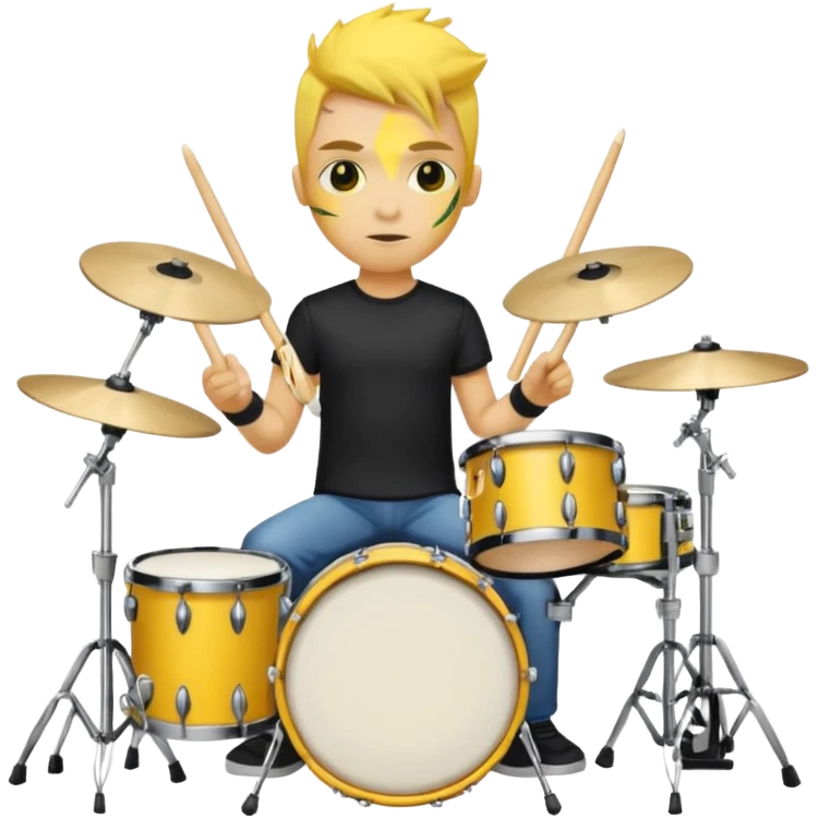 drummer with yellow skin at drum kit emoji