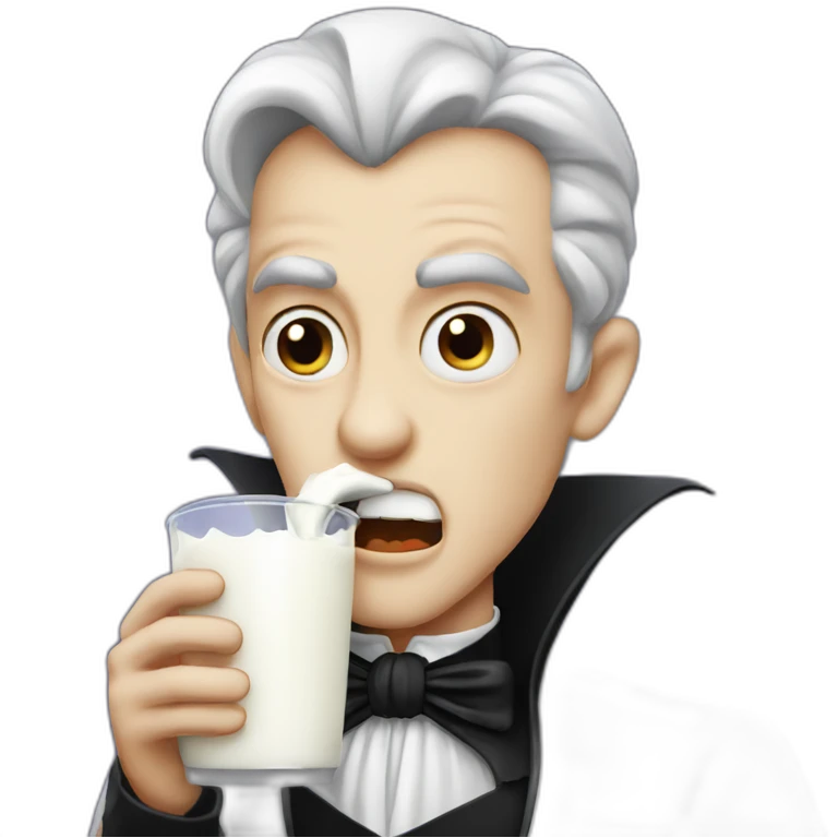 Dracula chugging milk emoji