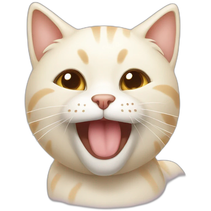 cream cat smiling with his teath emoji