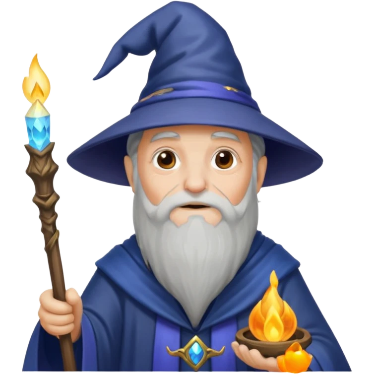 old wizard casting spells emoji