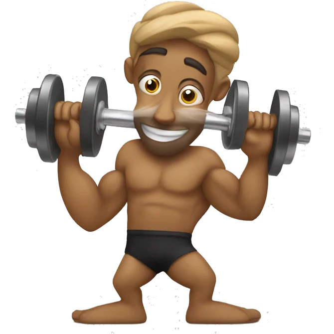 almond lifting dumbells emoji
