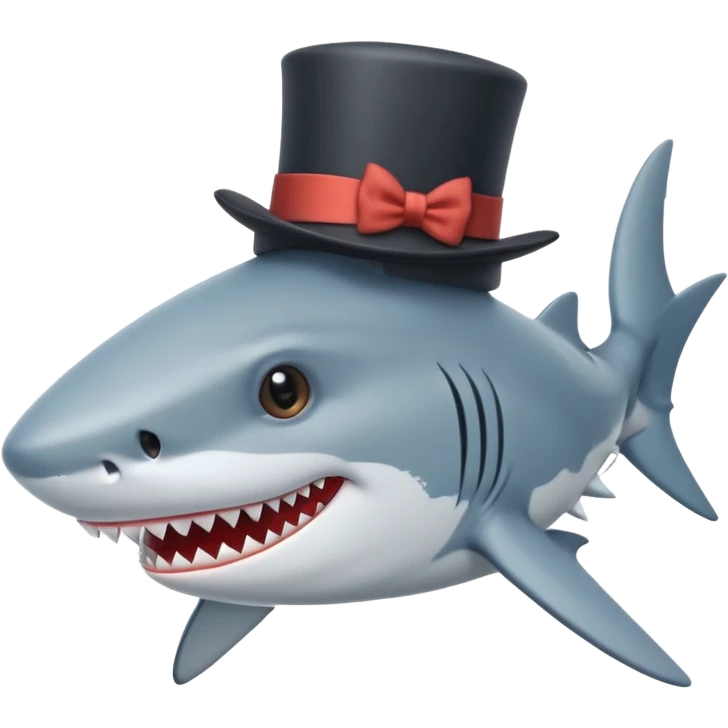 Shark with a top hat emoji