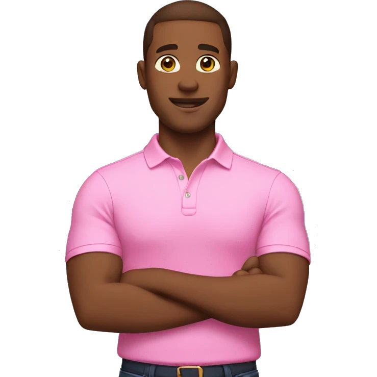 Guy in pink polo shirt emoji