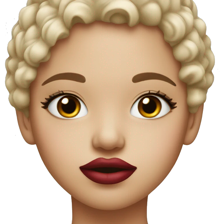 A beautiful girl having lipstick  emoji