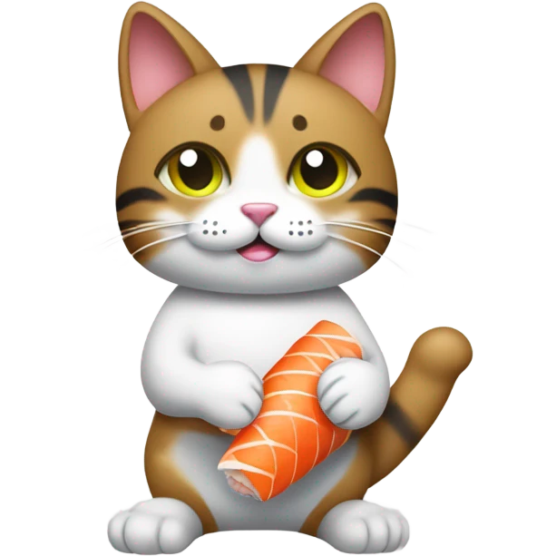 Cat holding sushi roll  emoji