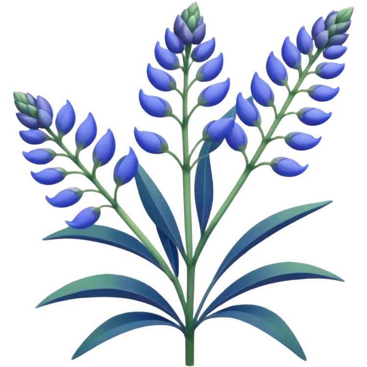 Realistic Still life detailed, blue Lupine Lupinus emoji