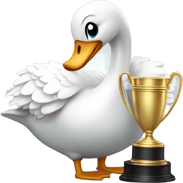 swan holding a trophy emoji