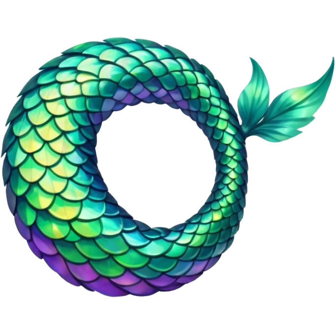 green aqua coloured siren tail only emoji