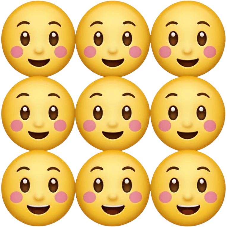 Create emoticons for me with a face in different emotions, these are supposed to be those yellow round faces that are on the keyboard emoji