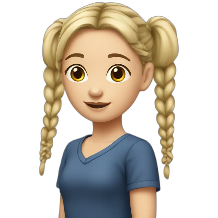 pigtails caucasian daughter emoji