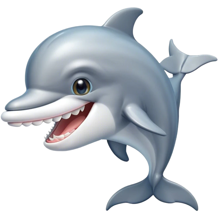 Dolphin with shinny teeth smiling emoji