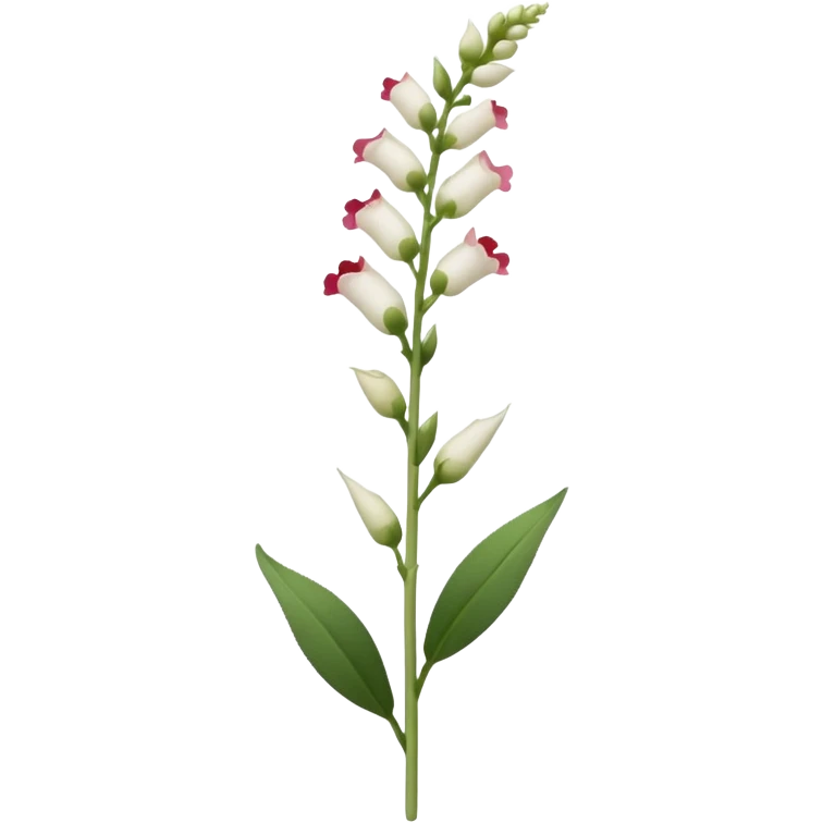 single white Snapdragon, straight stem emoji