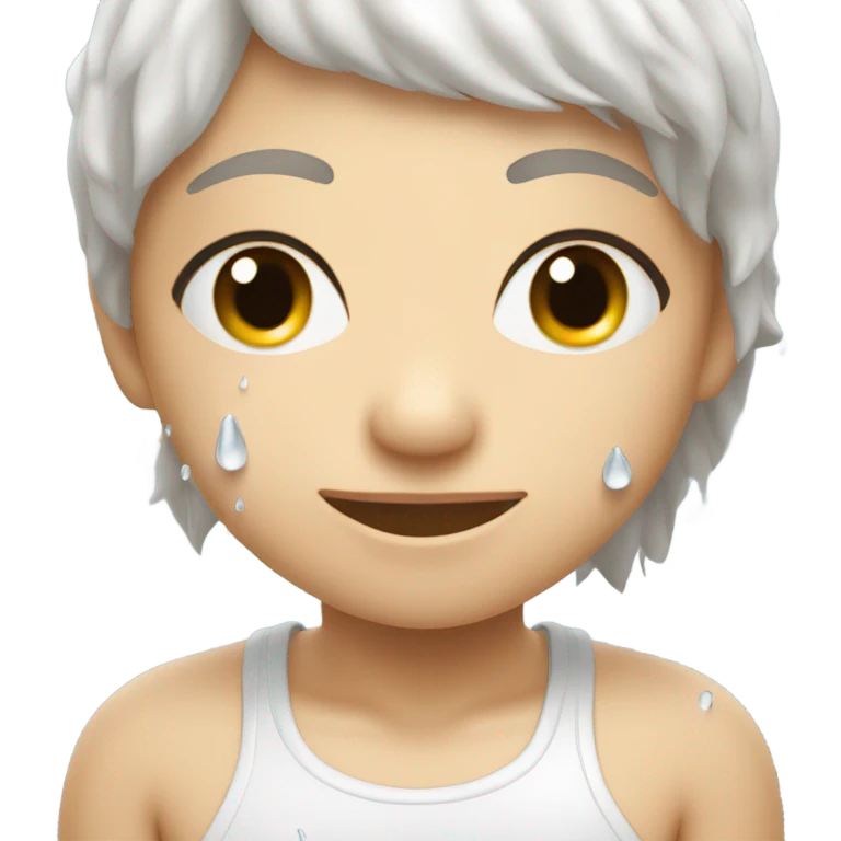 White sweat emoji