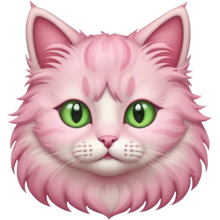 Fluffy cat with pastel pink fur. emoji
