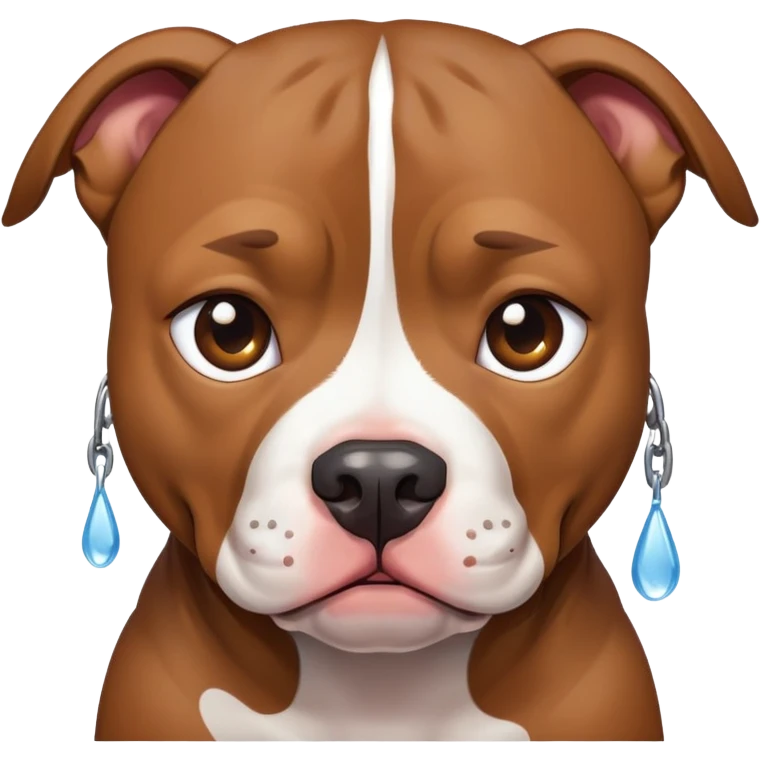 Sad Pit bull crying  emoji
