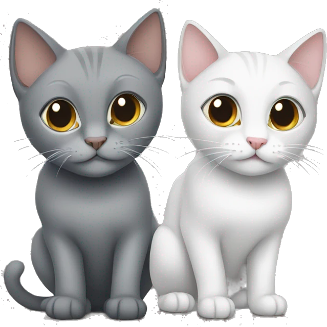two gray cats emoji