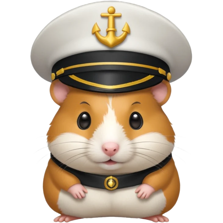 hamster wearing a captain's hat emoji