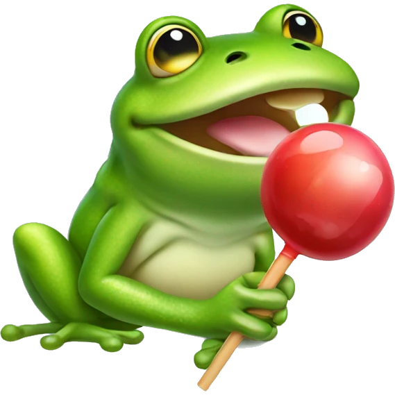 frog licking lollipop emoji