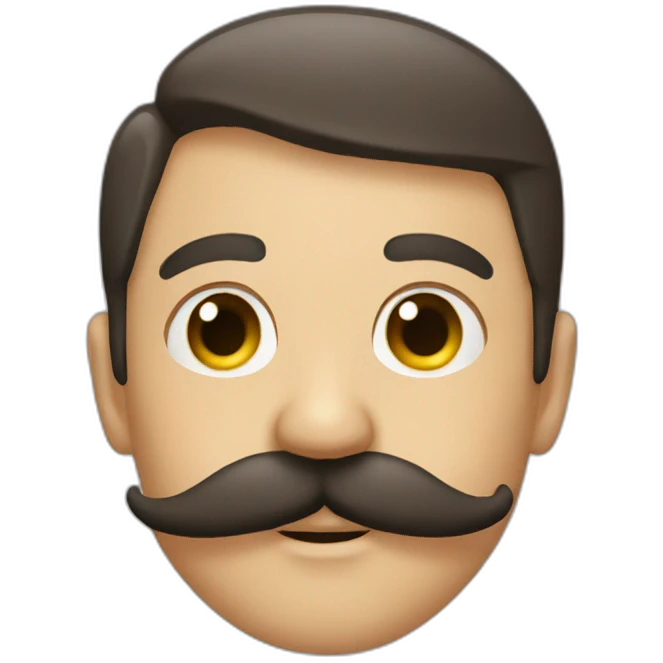 Moustache + salute emoji