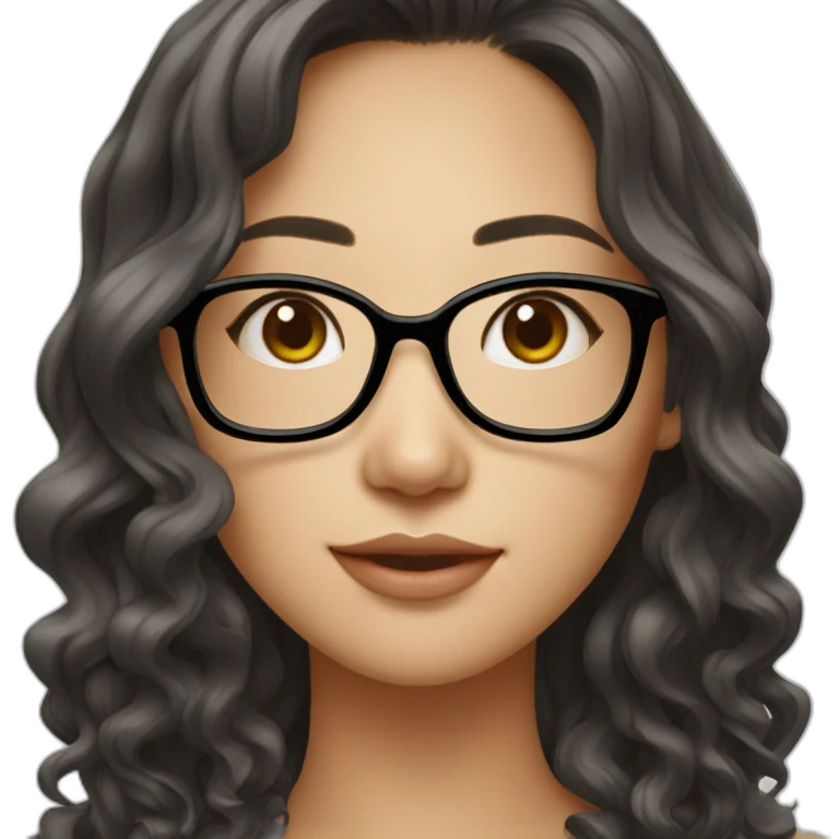 hot-asian-girl-with-wavy-hair-and-ractangular-glasses emoji