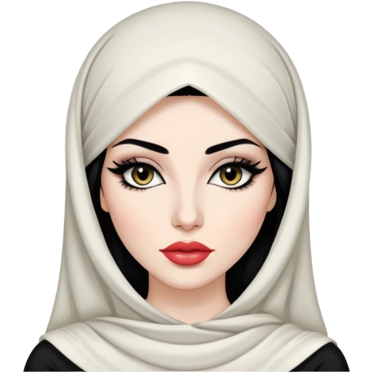 arabian, pretty lips, clothes, pale skin,  dark bl, pretty bratz baddie, black eyeliner emoji