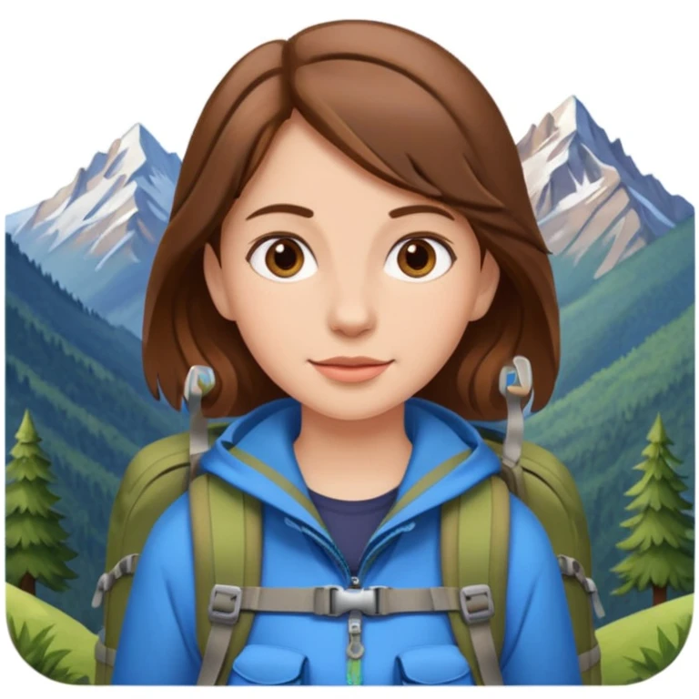 girl back packing mountains background  emoji