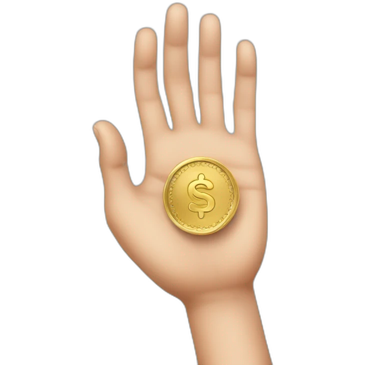 hand and coin emoji