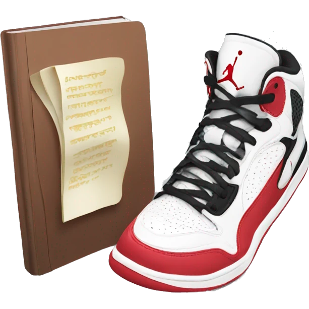 Jordan sneakers and textbook emoji
