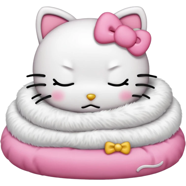 sleeping or tired hello kitty like apple emoji style 😴  emoji
