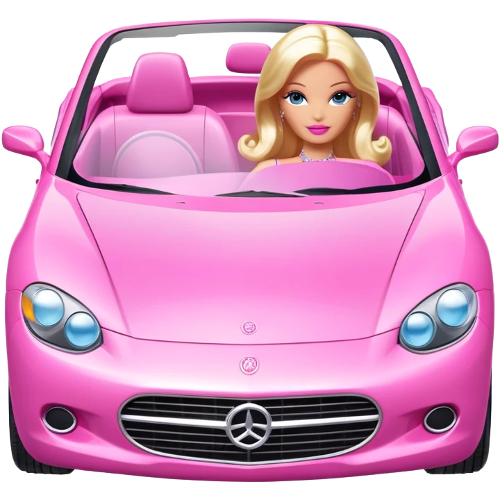 pink barbie convertible car emoji
