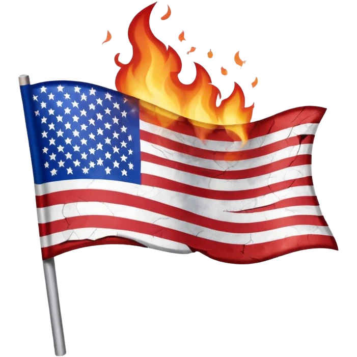 Burning american flag emoji