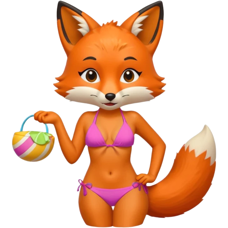 Red fox with a bikini emoji