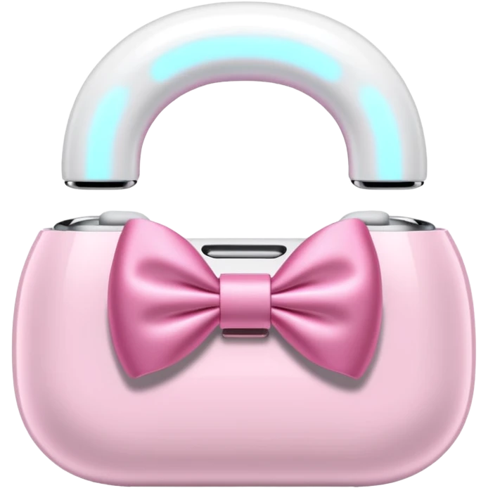 airpods max with pink bows around them emoji