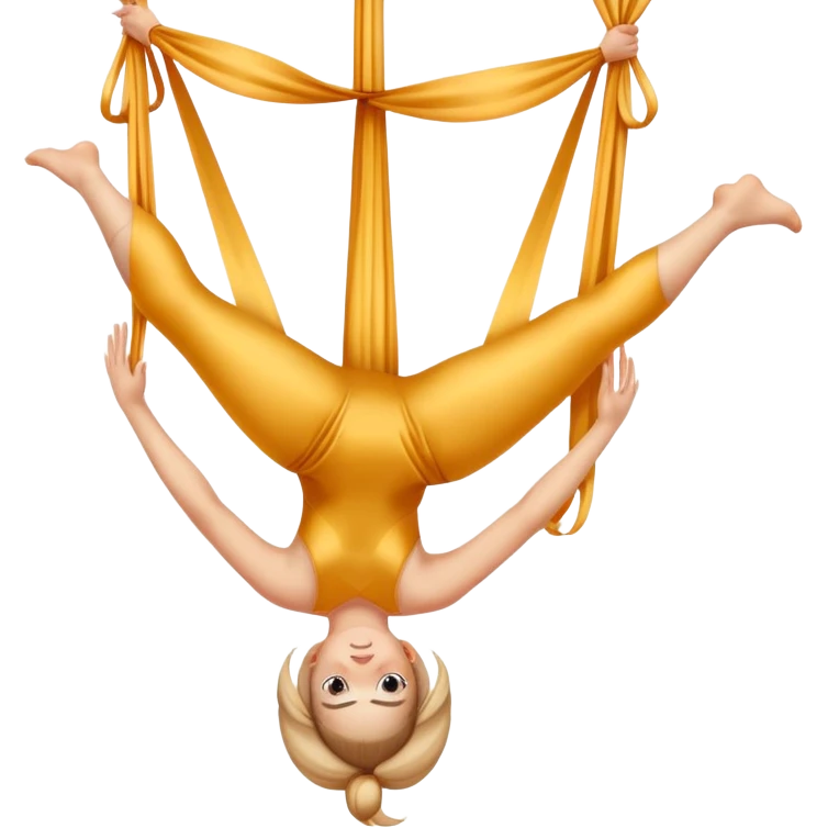 Girl doing aerial silks emoji
