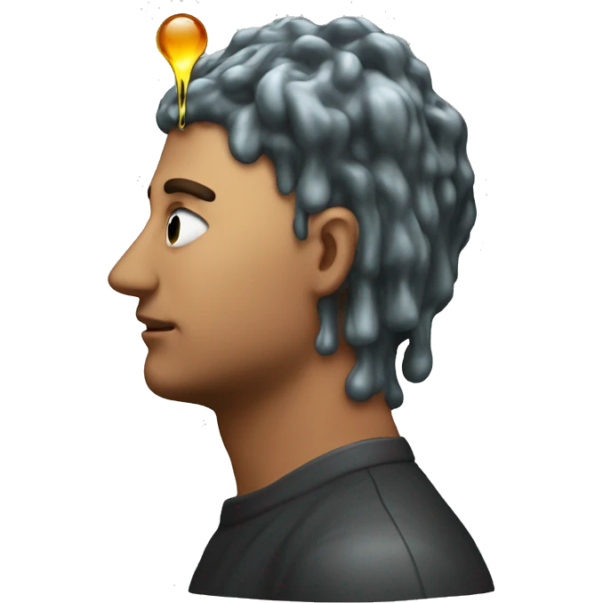 oil running down a mans head emoji