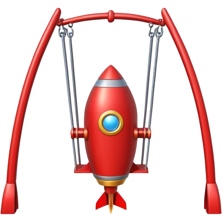 a swing with side rockets, designed to launch the person emoji