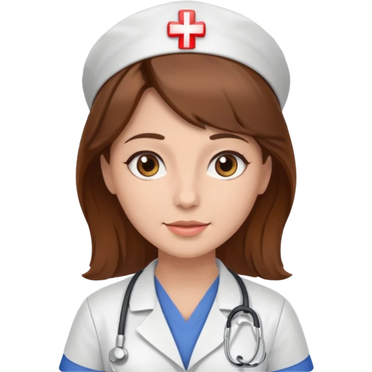 nurse with brown hair emoji
