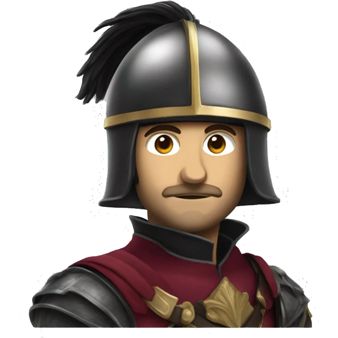 Chevalier casque et lance  emoji