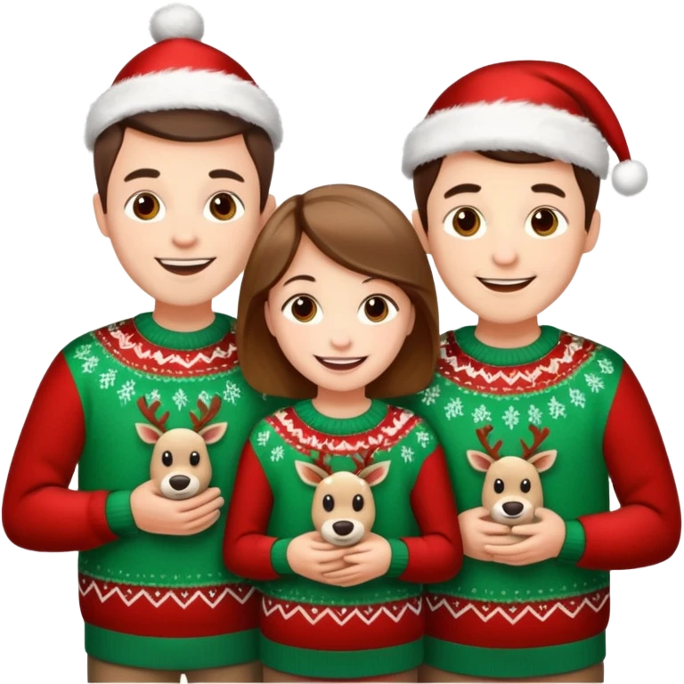 Family in   Christmas dressing emoji