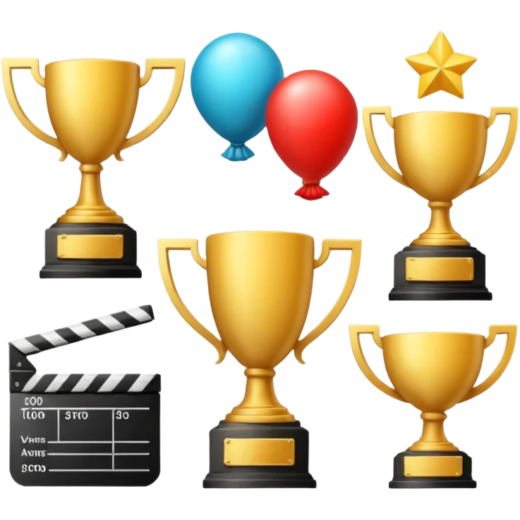 art png featuring achievements, films, and 100 views, in a style achievement emoji